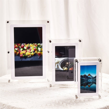Crystaview Clear Acrylic Video Frame – Modern Digital Photo Album with HD Display