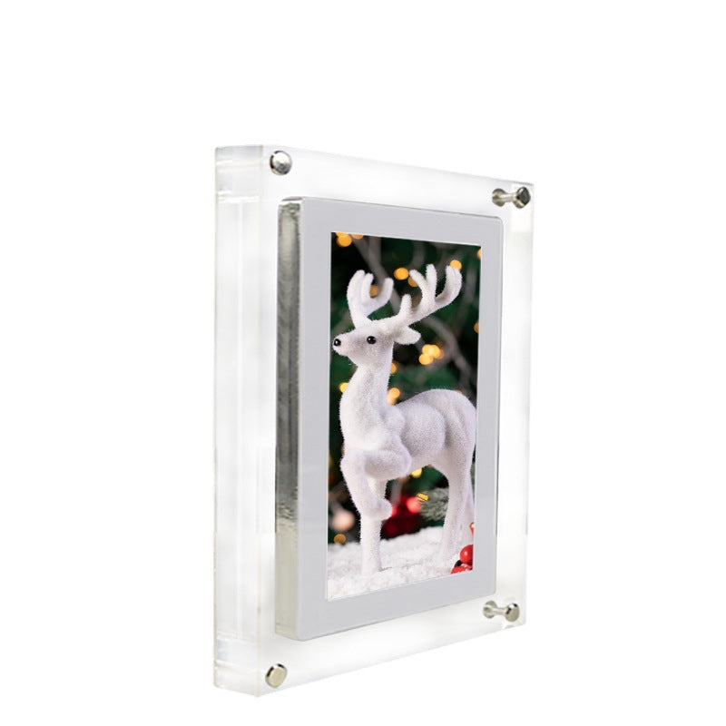 Crystaview Clear Acrylic Video Frame – Modern Digital Photo Album with HD Display